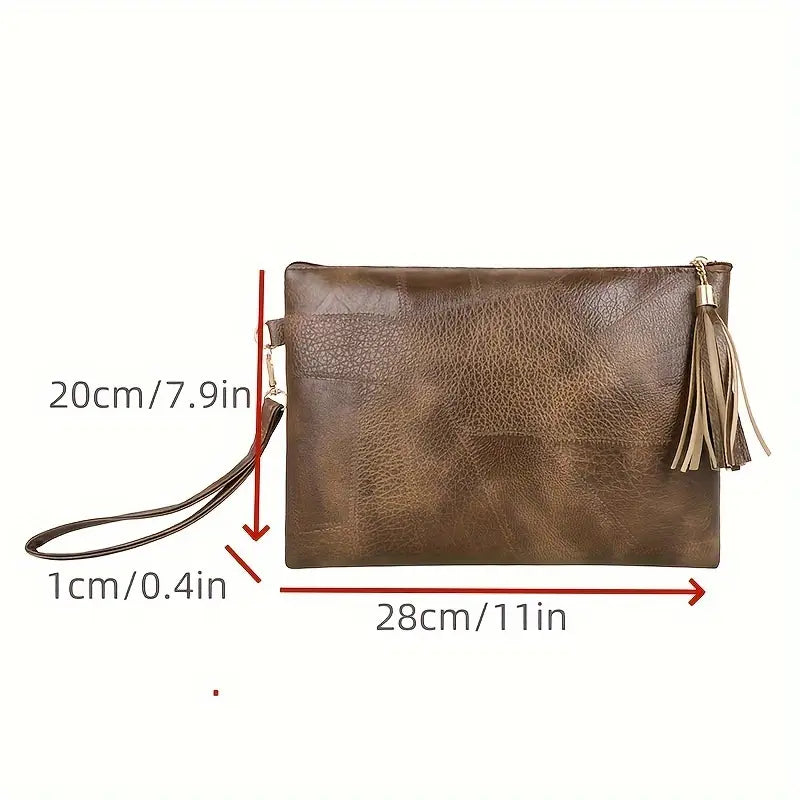 Cartera de mano con diseño retro texturizado