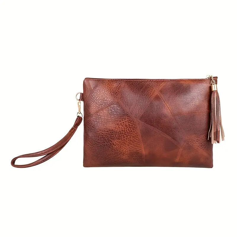Cartera de mano con diseño retro texturizado
